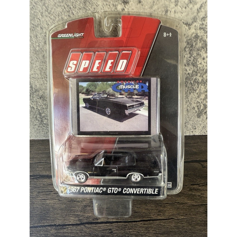 Greenlight Speed 1967 Pontiac GTO Convertible‎ Black 1:64 Diecast NEW NIP